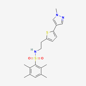 molecular formula C20H25N3O2S2 B6477652 2,3,5,6-tetramethyl-N-{2-[5-(1-methyl-1H-pyrazol-4-yl)thiophen-2-yl]ethyl}benzene-1-sulfonamide CAS No. 2640973-43-7