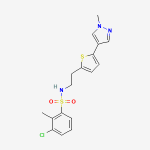 molecular formula C17H18ClN3O2S2 B6477654 3-chloro-2-methyl-N-{2-[5-(1-methyl-1H-pyrazol-4-yl)thiophen-2-yl]ethyl}benzene-1-sulfonamide CAS No. 2640819-12-9