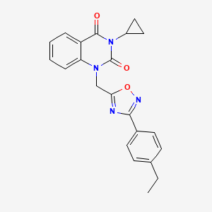 molecular formula C22H20N4O3 B6477657 3-cyclopropyl-1-{[3-(4-ethylphenyl)-1,2,4-oxadiazol-5-yl]methyl}-1,2,3,4-tetrahydroquinazoline-2,4-dione CAS No. 2640974-32-7