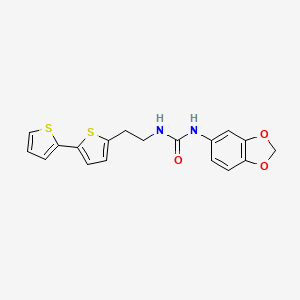 molecular formula C18H16N2O3S2 B6477661 1-(2H-1,3-benzodioxol-5-yl)-3-(2-{[2,2'-bithiophene]-5-yl}ethyl)urea CAS No. 2640889-79-6