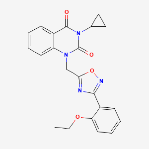 molecular formula C22H20N4O4 B6477675 3-cyclopropyl-1-{[3-(2-ethoxyphenyl)-1,2,4-oxadiazol-5-yl]methyl}-1,2,3,4-tetrahydroquinazoline-2,4-dione CAS No. 2640962-99-6