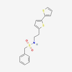 molecular formula C17H17NO2S3 B6477676 N-(2-{[2,2'-bithiophene]-5-yl}ethyl)-1-phenylmethanesulfonamide CAS No. 2640845-85-6
