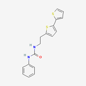 molecular formula C17H16N2OS2 B6477708 3-(2-{[2,2'-bithiophene]-5-yl}ethyl)-1-phenylurea CAS No. 2640822-29-1