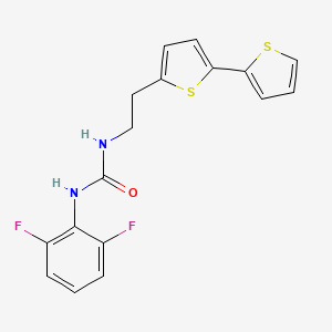 molecular formula C17H14F2N2OS2 B6477717 3-(2-{[2,2'-bithiophene]-5-yl}ethyl)-1-(2,6-difluorophenyl)urea CAS No. 2640976-24-3