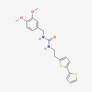 molecular formula C20H22N2O3S2 B6477756 3-(2-{[2,2'-bithiophene]-5-yl}ethyl)-1-[(3,4-dimethoxyphenyl)methyl]urea CAS No. 2640972-21-8