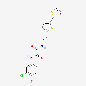 molecular formula C18H14ClFN2O2S2 B6477772 N-(2-{[2,2'-bithiophene]-5-yl}ethyl)-N'-(3-chloro-4-fluorophenyl)ethanediamide CAS No. 2640896-81-5