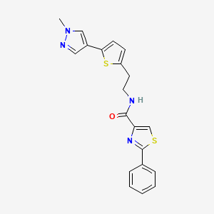 molecular formula C20H18N4OS2 B6477773 N-{2-[5-(1-methyl-1H-pyrazol-4-yl)thiophen-2-yl]ethyl}-2-phenyl-1,3-thiazole-4-carboxamide CAS No. 2640878-64-2