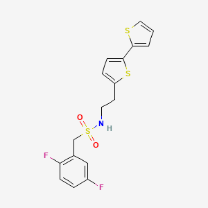 molecular formula C17H15F2NO2S3 B6477781 N-(2-{[2,2'-bithiophene]-5-yl}ethyl)-1-(2,5-difluorophenyl)methanesulfonamide CAS No. 2640881-11-2