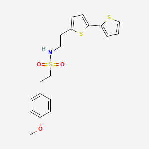 molecular formula C19H21NO3S3 B6477797 N-(2-{[2,2'-bithiophene]-5-yl}ethyl)-2-(4-methoxyphenyl)ethane-1-sulfonamide CAS No. 2640977-77-9