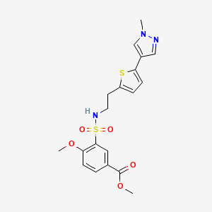 molecular formula C19H21N3O5S2 B6477802 methyl 4-methoxy-3-({2-[5-(1-methyl-1H-pyrazol-4-yl)thiophen-2-yl]ethyl}sulfamoyl)benzoate CAS No. 2640977-65-5