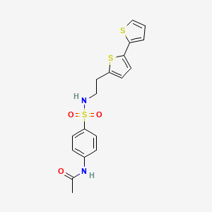 molecular formula C18H18N2O3S3 B6477826 N-{4-[(2-{[2,2'-bithiophene]-5-yl}ethyl)sulfamoyl]phenyl}acetamide CAS No. 2640979-86-6