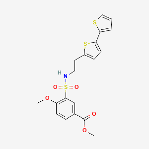 molecular formula C19H19NO5S3 B6477836 methyl 3-[(2-{[2,2'-bithiophene]-5-yl}ethyl)sulfamoyl]-4-methoxybenzoate CAS No. 2640960-67-2