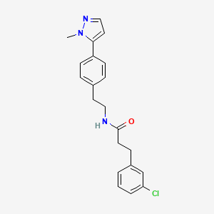 molecular formula C21H22ClN3O B6477850 3-(3-chlorophenyl)-N-{2-[4-(1-methyl-1H-pyrazol-5-yl)phenyl]ethyl}propanamide CAS No. 2640976-46-9