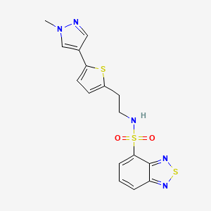 molecular formula C16H15N5O2S3 B6477854 N-{2-[5-(1-methyl-1H-pyrazol-4-yl)thiophen-2-yl]ethyl}-2,1,3-benzothiadiazole-4-sulfonamide CAS No. 2640961-32-4