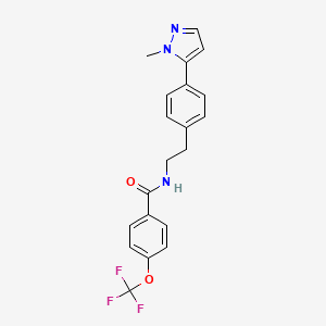 molecular formula C20H18F3N3O2 B6477872 N-{2-[4-(1-methyl-1H-pyrazol-5-yl)phenyl]ethyl}-4-(trifluoromethoxy)benzamide CAS No. 2640975-44-4