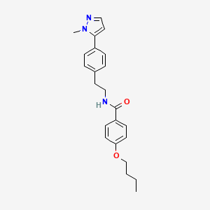 molecular formula C23H27N3O2 B6477890 4-butoxy-N-{2-[4-(1-methyl-1H-pyrazol-5-yl)phenyl]ethyl}benzamide CAS No. 2640819-13-0