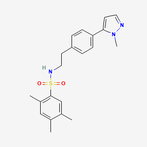 molecular formula C21H25N3O2S B6477901 2,4,5-trimethyl-N-{2-[4-(1-methyl-1H-pyrazol-5-yl)phenyl]ethyl}benzene-1-sulfonamide CAS No. 2640967-65-1