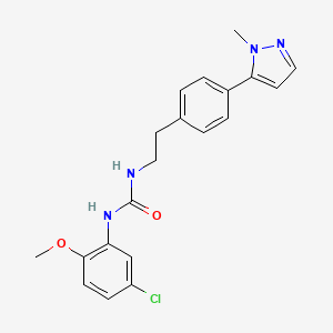 molecular formula C20H21ClN4O2 B6477905 3-(5-chloro-2-methoxyphenyl)-1-{2-[4-(1-methyl-1H-pyrazol-5-yl)phenyl]ethyl}urea CAS No. 2640972-88-7