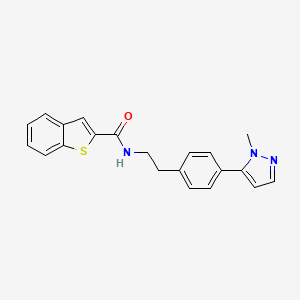 molecular formula C21H19N3OS B6477914 N-{2-[4-(1-methyl-1H-pyrazol-5-yl)phenyl]ethyl}-1-benzothiophene-2-carboxamide CAS No. 2640885-77-2