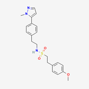 molecular formula C21H25N3O3S B6477915 2-(4-methoxyphenyl)-N-{2-[4-(1-methyl-1H-pyrazol-5-yl)phenyl]ethyl}ethane-1-sulfonamide CAS No. 2640973-82-4