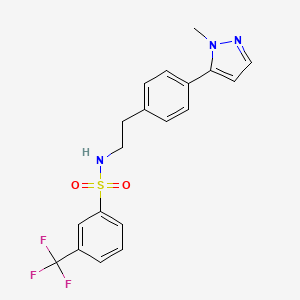 molecular formula C19H18F3N3O2S B6477930 N-{2-[4-(1-methyl-1H-pyrazol-5-yl)phenyl]ethyl}-3-(trifluoromethyl)benzene-1-sulfonamide CAS No. 2640977-08-6