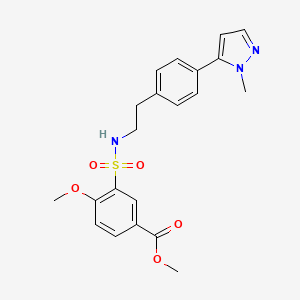 molecular formula C21H23N3O5S B6477938 methyl 4-methoxy-3-({2-[4-(1-methyl-1H-pyrazol-5-yl)phenyl]ethyl}sulfamoyl)benzoate CAS No. 2640821-20-9