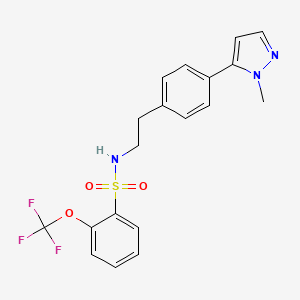 molecular formula C19H18F3N3O3S B6477945 N-{2-[4-(1-methyl-1H-pyrazol-5-yl)phenyl]ethyl}-2-(trifluoromethoxy)benzene-1-sulfonamide CAS No. 2640980-02-3
