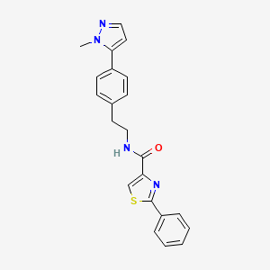 molecular formula C22H20N4OS B6477954 N-{2-[4-(1-methyl-1H-pyrazol-5-yl)phenyl]ethyl}-2-phenyl-1,3-thiazole-4-carboxamide CAS No. 2640973-83-5