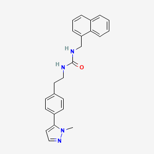 molecular formula C24H24N4O B6477995 3-{2-[4-(1-methyl-1H-pyrazol-5-yl)phenyl]ethyl}-1-[(naphthalen-1-yl)methyl]urea CAS No. 2640834-75-7