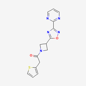 molecular formula C15H13N5O2S B6478048 1-{3-[3-(pyrimidin-2-yl)-1,2,4-oxadiazol-5-yl]azetidin-1-yl}-2-(thiophen-2-yl)ethan-1-one CAS No. 1324661-65-5