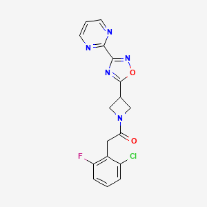 molecular formula C17H13ClFN5O2 B6478054 2-(2-chloro-6-fluorophenyl)-1-{3-[3-(pyrimidin-2-yl)-1,2,4-oxadiazol-5-yl]azetidin-1-yl}ethan-1-one CAS No. 1324107-43-8