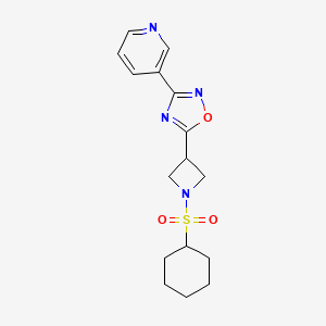 molecular formula C16H20N4O3S B6478066 3-{5-[1-(cyclohexanesulfonyl)azetidin-3-yl]-1,2,4-oxadiazol-3-yl}pyridine CAS No. 1327316-69-7