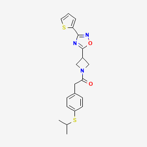 molecular formula C20H21N3O2S2 B6478109 2-[4-(propan-2-ylsulfanyl)phenyl]-1-{3-[3-(thiophen-2-yl)-1,2,4-oxadiazol-5-yl]azetidin-1-yl}ethan-1-one CAS No. 1325686-96-1