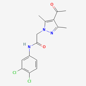 molecular formula C15H15Cl2N3O2 B6478127 2-(4-acetyl-3,5-dimethyl-1H-pyrazol-1-yl)-N-(3,4-dichlorophenyl)acetamide CAS No. 957495-24-8