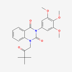 molecular formula C23H26N2O6 B6478179 1-(3,3-dimethyl-2-oxobutyl)-3-(3,4,5-trimethoxyphenyl)-1,2,3,4-tetrahydroquinazoline-2,4-dione CAS No. 958562-36-2