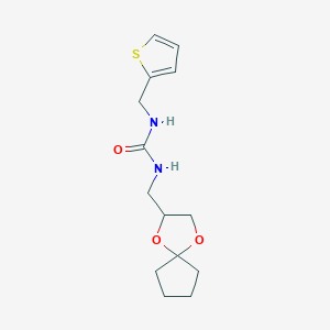 molecular formula C14H20N2O3S B6478209 3-({1,4-dioxaspiro[4.4]nonan-2-yl}methyl)-1-[(thiophen-2-yl)methyl]urea CAS No. 1251561-14-4