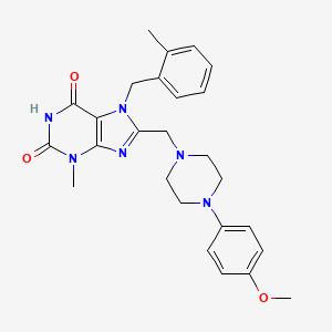 molecular formula C26H30N6O3 B6478218 8-{[4-(4-methoxyphenyl)piperazin-1-yl]methyl}-3-methyl-7-[(2-methylphenyl)methyl]-2,3,6,7-tetrahydro-1H-purine-2,6-dione CAS No. 847408-06-4