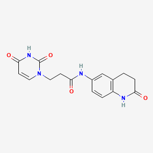 molecular formula C16H16N4O4 B6478238 3-(2,4-dioxo-1,2,3,4-tetrahydropyrimidin-1-yl)-N-(2-oxo-1,2,3,4-tetrahydroquinolin-6-yl)propanamide CAS No. 1286698-18-7