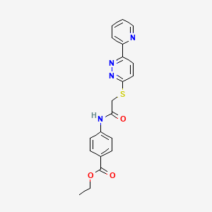 molecular formula C20H18N4O3S B6478280 ethyl 4-(2-{[6-(pyridin-2-yl)pyridazin-3-yl]sulfanyl}acetamido)benzoate CAS No. 892438-83-4