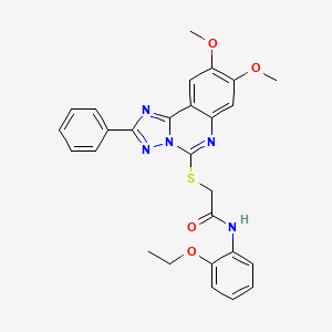 2-({8,9-dimethoxy-2-phenyl-[1,2,4]triazolo[1,5-c]quinazolin-5-yl}sulfanyl)-N-(2-ethoxyphenyl)acetamide