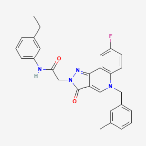 molecular formula C28H25FN4O2 B6478318 N-(3-ethylphenyl)-2-{8-fluoro-5-[(3-methylphenyl)methyl]-3-oxo-2H,3H,5H-pyrazolo[4,3-c]quinolin-2-yl}acetamide CAS No. 931737-33-6