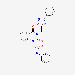 molecular formula C26H21N5O4 B6478325 2-{2,4-dioxo-3-[(3-phenyl-1,2,4-oxadiazol-5-yl)methyl]-1,2,3,4-tetrahydroquinazolin-1-yl}-N-(3-methylphenyl)acetamide CAS No. 894259-27-9