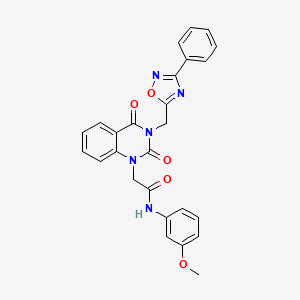 molecular formula C26H21N5O5 B6478329 2-{2,4-dioxo-3-[(3-phenyl-1,2,4-oxadiazol-5-yl)methyl]-1,2,3,4-tetrahydroquinazolin-1-yl}-N-(3-methoxyphenyl)acetamide CAS No. 894259-51-9