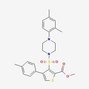 molecular formula C25H28N2O4S2 B6478371 methyl 3-{[4-(2,4-dimethylphenyl)piperazin-1-yl]sulfonyl}-4-(4-methylphenyl)thiophene-2-carboxylate CAS No. 941935-79-1