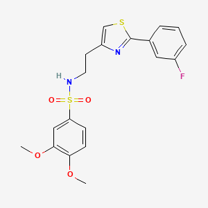 molecular formula C19H19FN2O4S2 B6478388 N-{2-[2-(3-fluorophenyl)-1,3-thiazol-4-yl]ethyl}-3,4-dimethoxybenzene-1-sulfonamide CAS No. 933019-18-2