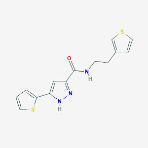 molecular formula C14H13N3OS2 B6478396 3-(thiophen-2-yl)-N-[2-(thiophen-3-yl)ethyl]-1H-pyrazole-5-carboxamide CAS No. 1319145-96-4