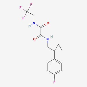 molecular formula C14H14F4N2O2 B6478399 N'-{[1-(4-fluorophenyl)cyclopropyl]methyl}-N-(2,2,2-trifluoroethyl)ethanediamide CAS No. 1251561-25-7
