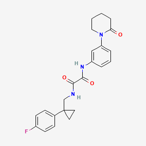 molecular formula C23H24FN3O3 B6478404 N-{[1-(4-fluorophenyl)cyclopropyl]methyl}-N'-[3-(2-oxopiperidin-1-yl)phenyl]ethanediamide CAS No. 1251686-77-7