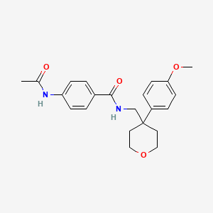 4-acetamido-N-{[4-(4-methoxyphenyl)oxan-4-yl]methyl}benzamide