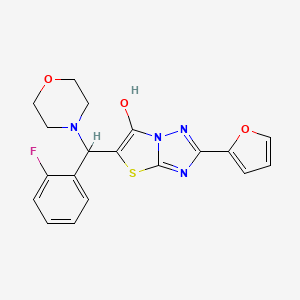 molecular formula C19H17FN4O3S B6478413 5-[(2-fluorophenyl)(morpholin-4-yl)methyl]-2-(furan-2-yl)-[1,2,4]triazolo[3,2-b][1,3]thiazol-6-ol CAS No. 887221-65-0